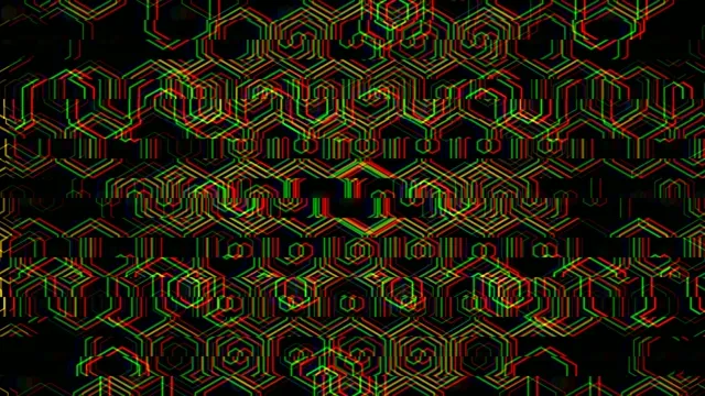 4K neon hexagon tech motion background for broadcast and video editing