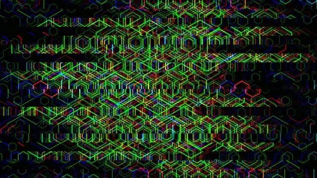 4K neon isometric hexagon grid VJ loop for broadcast and streaming