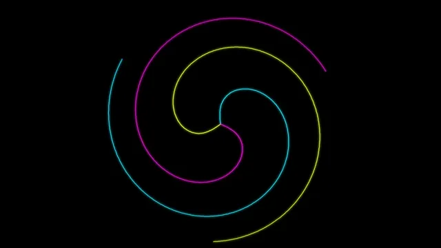 4K neon spiral loops motion background for video editing