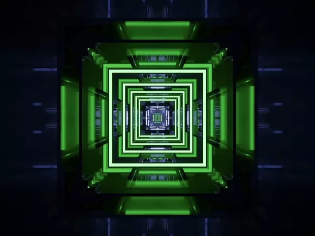 4K Neon Tunnel Screensaver | Pulsating Square Vortex VJ Loop 60fps