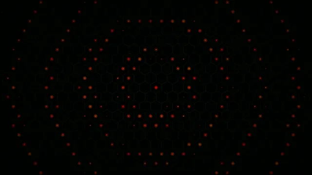 4K Red Hexagon Network Motion Background for Broadcast and VJ
