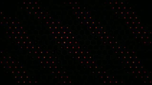4K red hexagonal nodes network motion background for broadcast