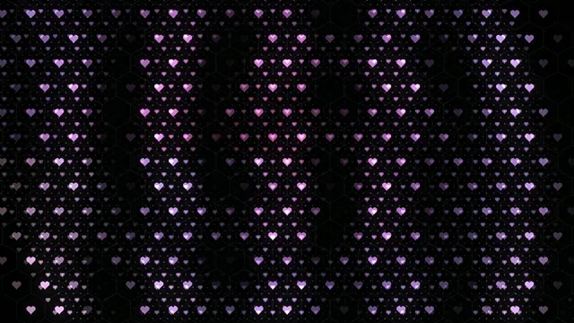 4K Romantic Pink Hearts Falling Animation - Widescreen Loop