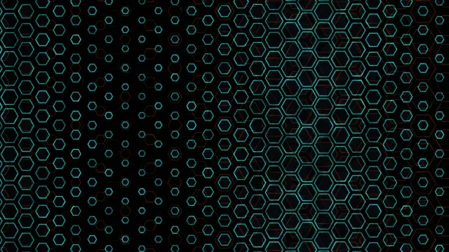 4K UHD 60fps Cyan Hexagon Grid Screensaver Windows 10 VJ Loop Motion