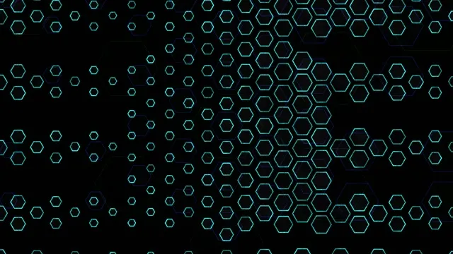 4K UHD 60FPS Cyan Hexagon Honeycomb Loop VJ Background