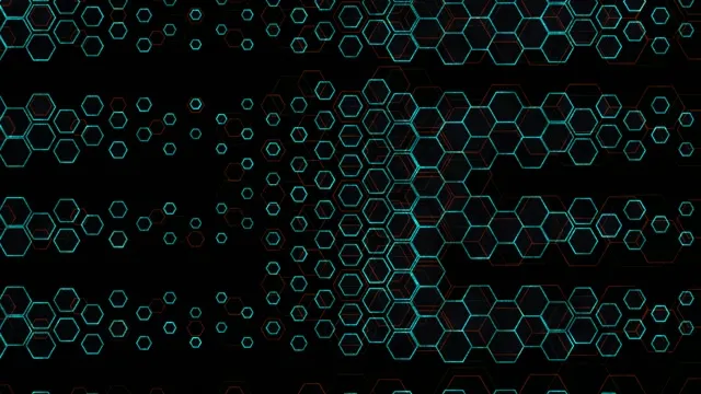 # 4K UHD 60FPS Cyan Hexagon Honeycomb Tech Loop