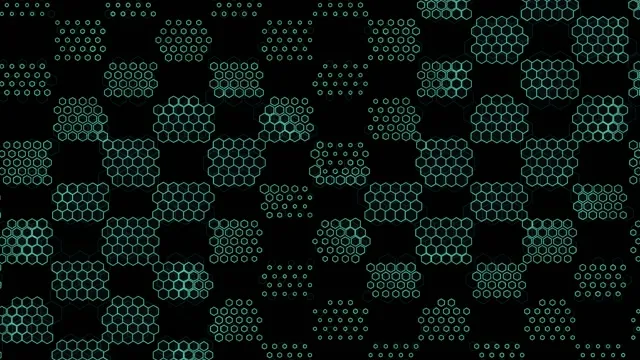 4K UHD 60fps Cyan Hexagon Screensaver Windows 10 VJ Loop