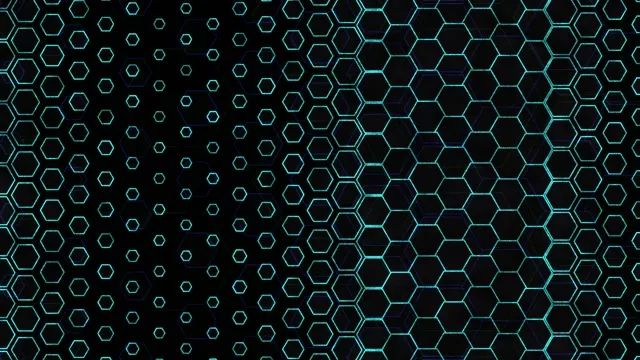 # 4K UHD 60FPS Cyan Hexagon Tech Loop | Digital Background VFX