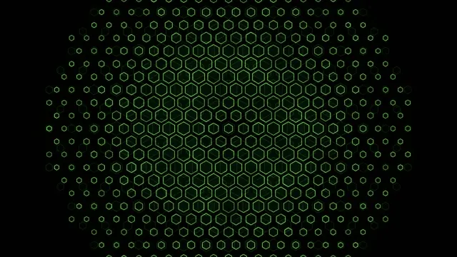 4K UHD 60fps Emerald Hexagon Pulsing Motion Screensaver