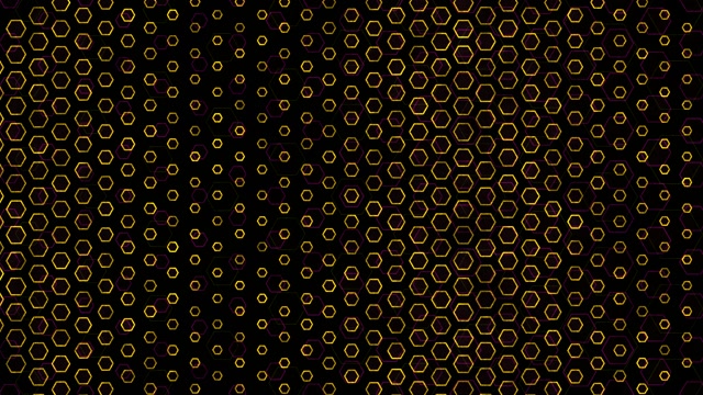 4K UHD 60FPS Golden Hexagon Screensaver PC - VJ Loop Motion Background