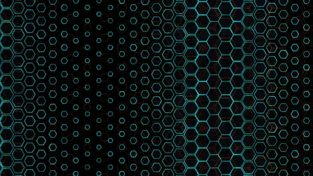 4K UHD 60FPS Hexagon Grid Screensaver PC | Cyan Neon VJ Loop Animation