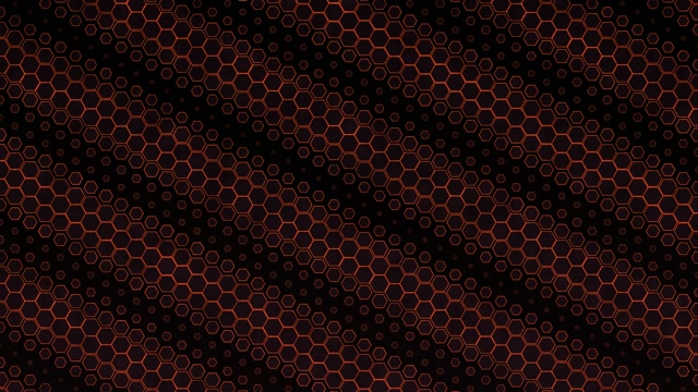 4K UHD 60FPS Hexagon Honeycomb Screensaver PC - Red Orange Neon VJ Loop Motion Background