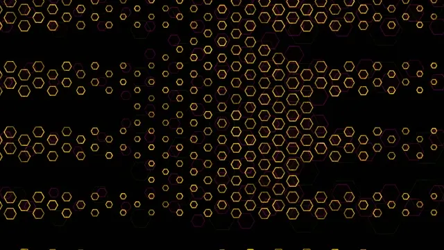 4K UHD 60FPS Hexagon Screensaver | Golden Neon VJ Loop Motion Background