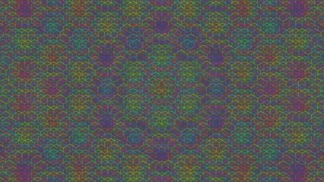 4K UHD 60fps Hexagon Screensaver - Magenta Cyan Gold Motion Background