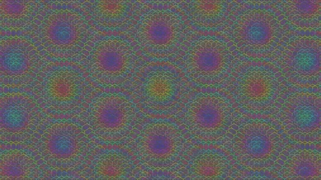 4K UHD 60fps Hexagon Screensaver | Magenta Cyan Gold VJ Loop