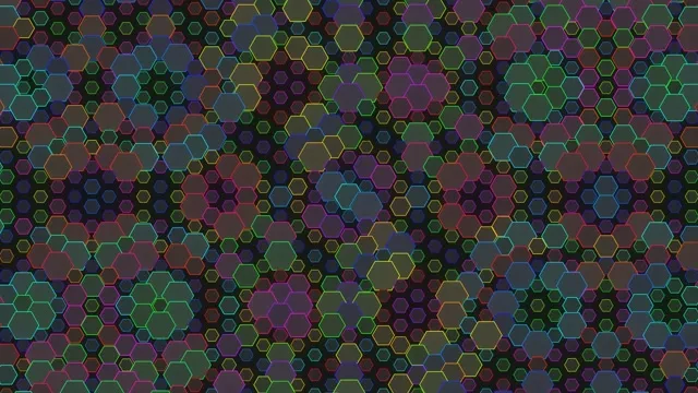 4K UHD 60fps Hexagon Screensaver | Neon VJ Loop Motion Background