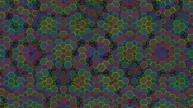 4K UHD 60fps Hexagon Screensaver PC | Cyan Magenta Gold VJ Loop