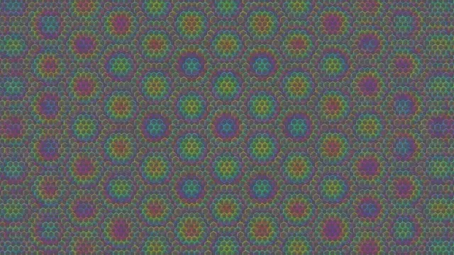 4K UHD 60fps Hexagon Screensaver Windows 11 - Pulsing Magenta Cyan Gold VJ Loop