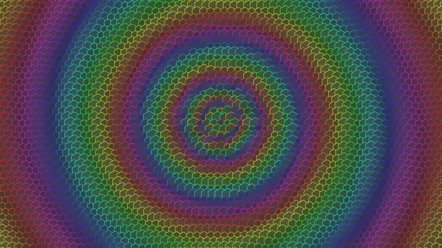 4K UHD 60fps Hexagon Vortex Screensaver | Neon Kaleidoscope Motion Background