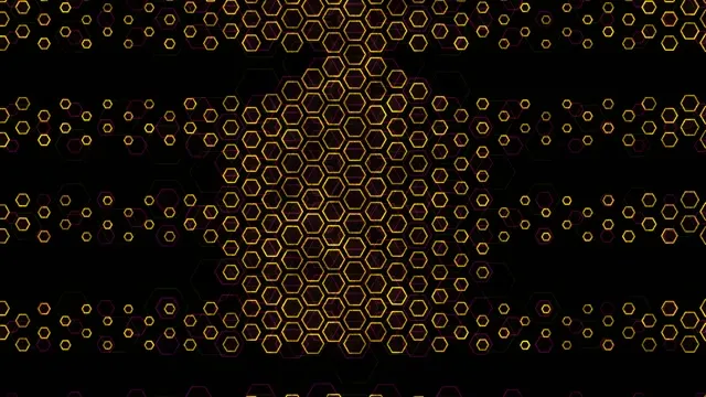 4K UHD 60FPS Hexagon Vortex Screensaver PC | Golden Neon VJ Loop