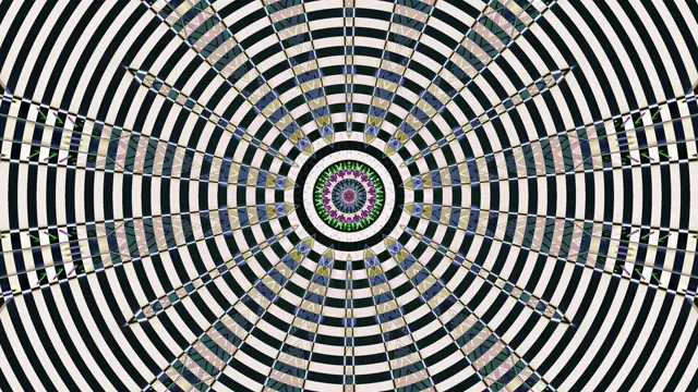 4K UHD 60FPS Hypnotic Concentric Circles Navy Gold VJ Loop