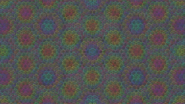 4K UHD 60fps Isometric Hexagon Screensaver PC | Cyan Magenta Gold VJ Loop