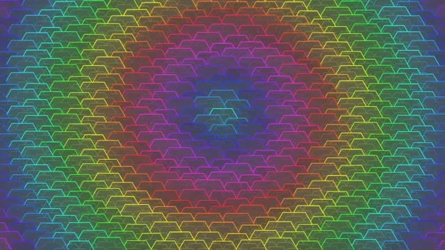 4K UHD 60fps Neon Hexagon Screensaver VJ Loop | Flowing Magenta Cyan Gold