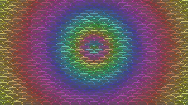 4K UHD 60fps Neon Hexagon Screensaver VJ Loop | Magenta Cyan Gold Pulsing