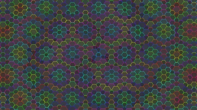 4K UHD 60fps Neon Hexagon Screensaver Windows 11 VJ Loop