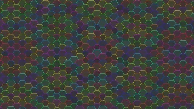 4K UHD 60fps Neon Hexagon Screensaver Windows 11 VJ Loop