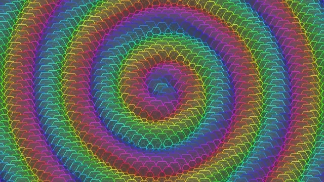 4K UHD 60fps Neon Hexagon Spiral Screensaver VJ Loop