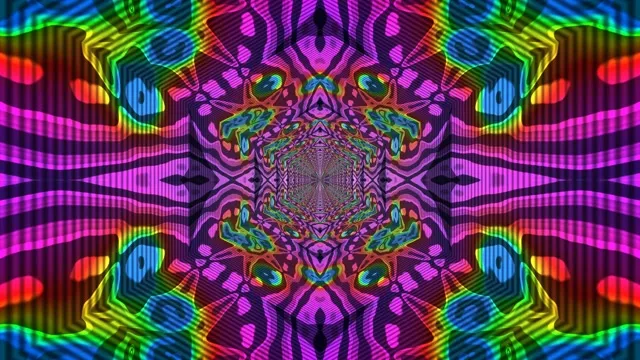 # 4K UHD 60FPS Neon Kaleidoscope - Purple & Gold Geometric VJ Loop