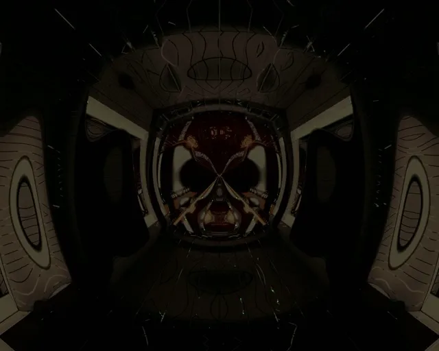 5:4 Industrial Neon Tunnel VJ Loop 60fps Screensaver Red Geometric Vortex