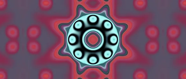 neon tunnel 21:9 ultrawide 60fps screensaver cyan red pulsating mandala vj loop