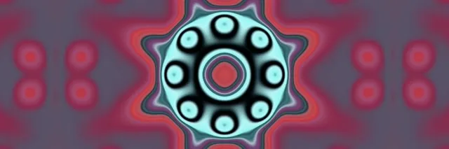 neon tunnel 3:1 triple wide 60fps screensaver cyan red kaleidoscope vj loop