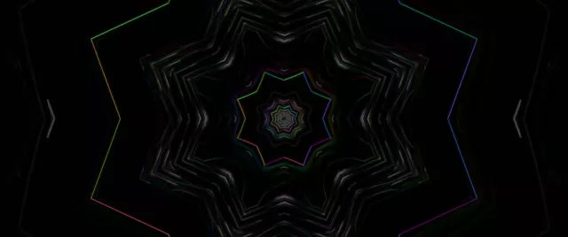 Neon Tunnel Kaleidoscope VJ Loop 2.39:1 Cinemascope 60fps Screensaver