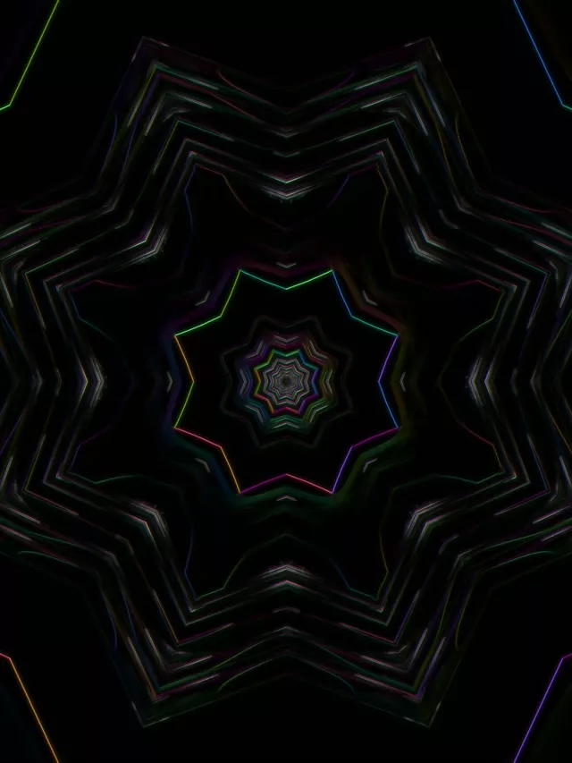 Colorful Neon Tunnel Kaleidoscope 3:4 iPad 60fps Screensaver VJ Loop