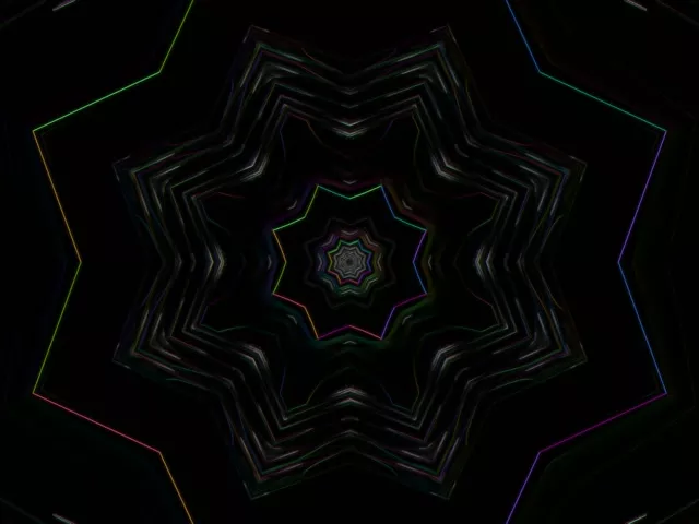Neon Tunnel Kaleidoscope VJ Loop 4:3 Classic 60fps Screensaver