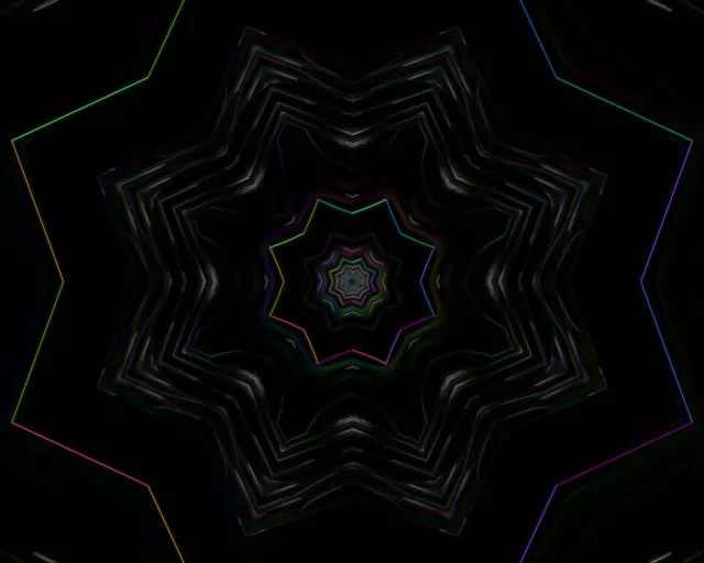 5:4 Industrial Neon Tunnel Kaleidoscope VJ Loop 60fps Screensaver