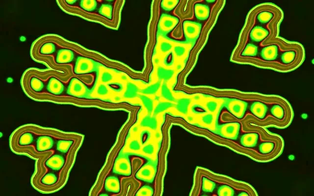 neon tunnel 16:10 macbook 60fps screensaver live wallpaper yellow olive kaleidoscope