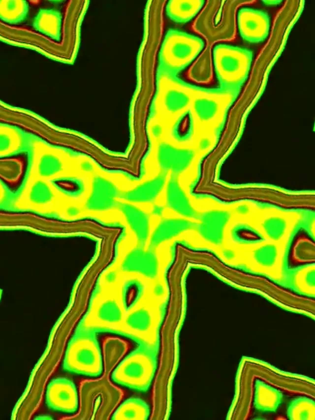 neon tunnel 3:4 ipad portrait 60fps screensaver vj animation olive yellow mandala