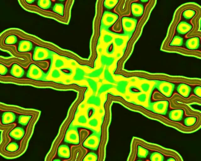 neon tunnel 5:4 industrial 60fps screensaver vj loop yellow gold octagon spiral