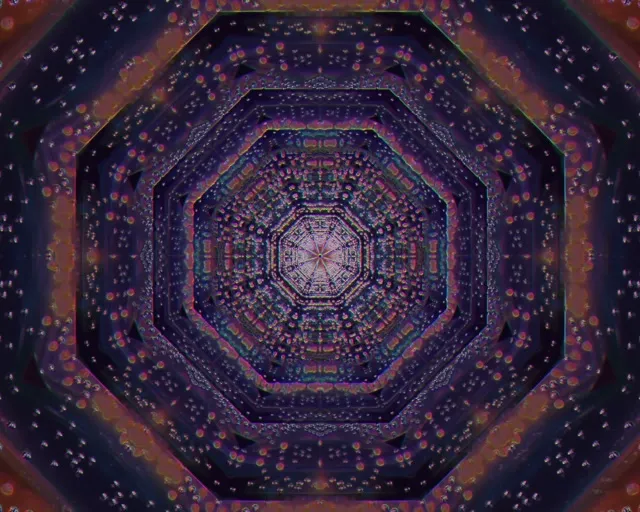 5:4 Industrial Neon Tunnel Spiraling Hexagon VJ Loop 60fps Screensaver