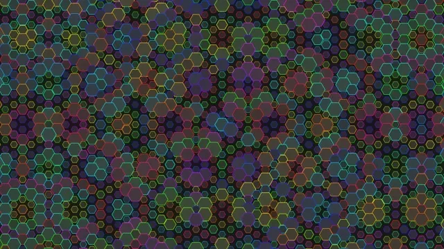 4K UHD 60fps Pulsing Magenta Cyan Hexagon Screensaver PC