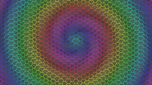 4K UHD 60fps Pulsing Magenta Cyan Hexagon Screensaver VJ Loop