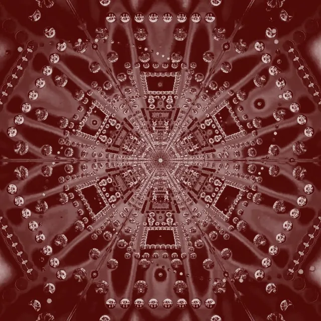 Crimson Crystalline Neon Tunnel VJ Loop 1:1 Square 60fps Screensaver