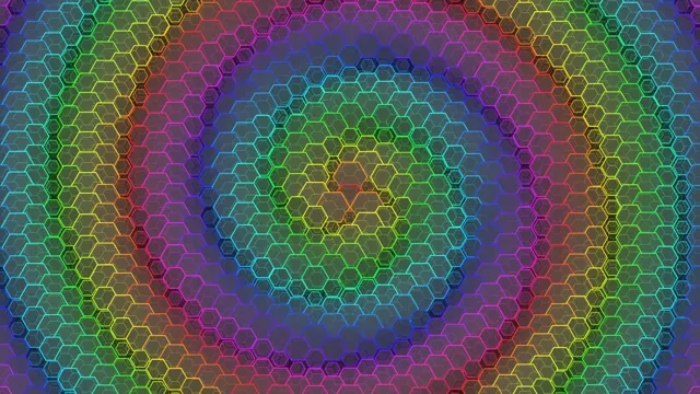 4K UHD 60fps Screensaver | Neon Hexagon Motion Background