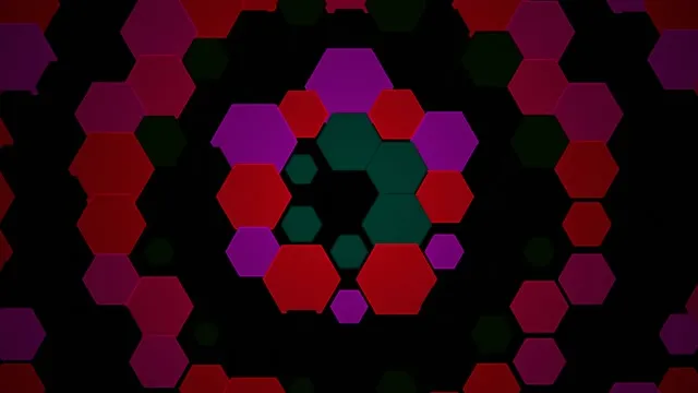 10 hours 4K UHD 60fps Screensaver | Neon Hexagon Vj Loop - Dark Background