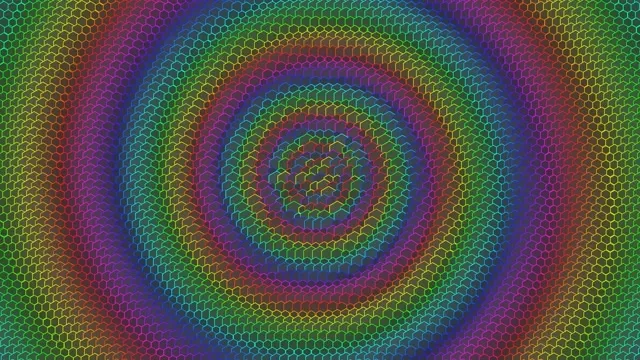 4K UHD 60fps Screensaver | Neon Spiral Hexagon VJ Loop