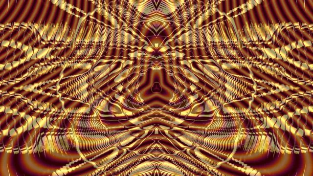 4K UHD 60fps Screensaver Neon Tunnel Gold Kaleidoscope VJ Loop